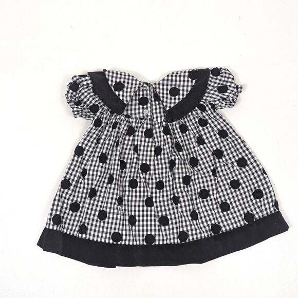 Vintage Claire Bell Dress Girls Size 18m Black Polka Dot Holiday - Picture 4 of 5